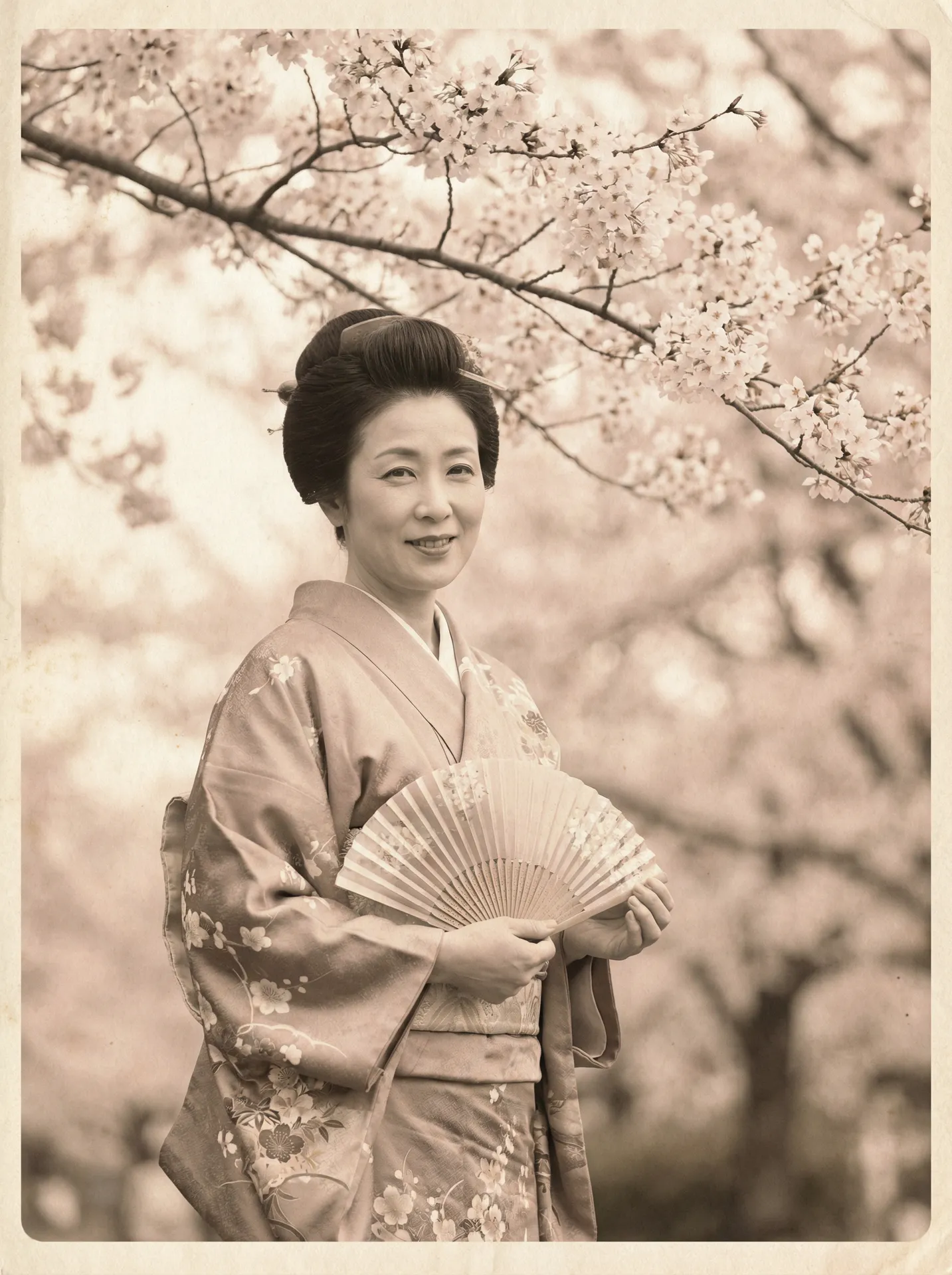 一位持扇的优雅 【91大神】热门91大神传媒~91大神最新更新大全 在樱花树下的复古写真