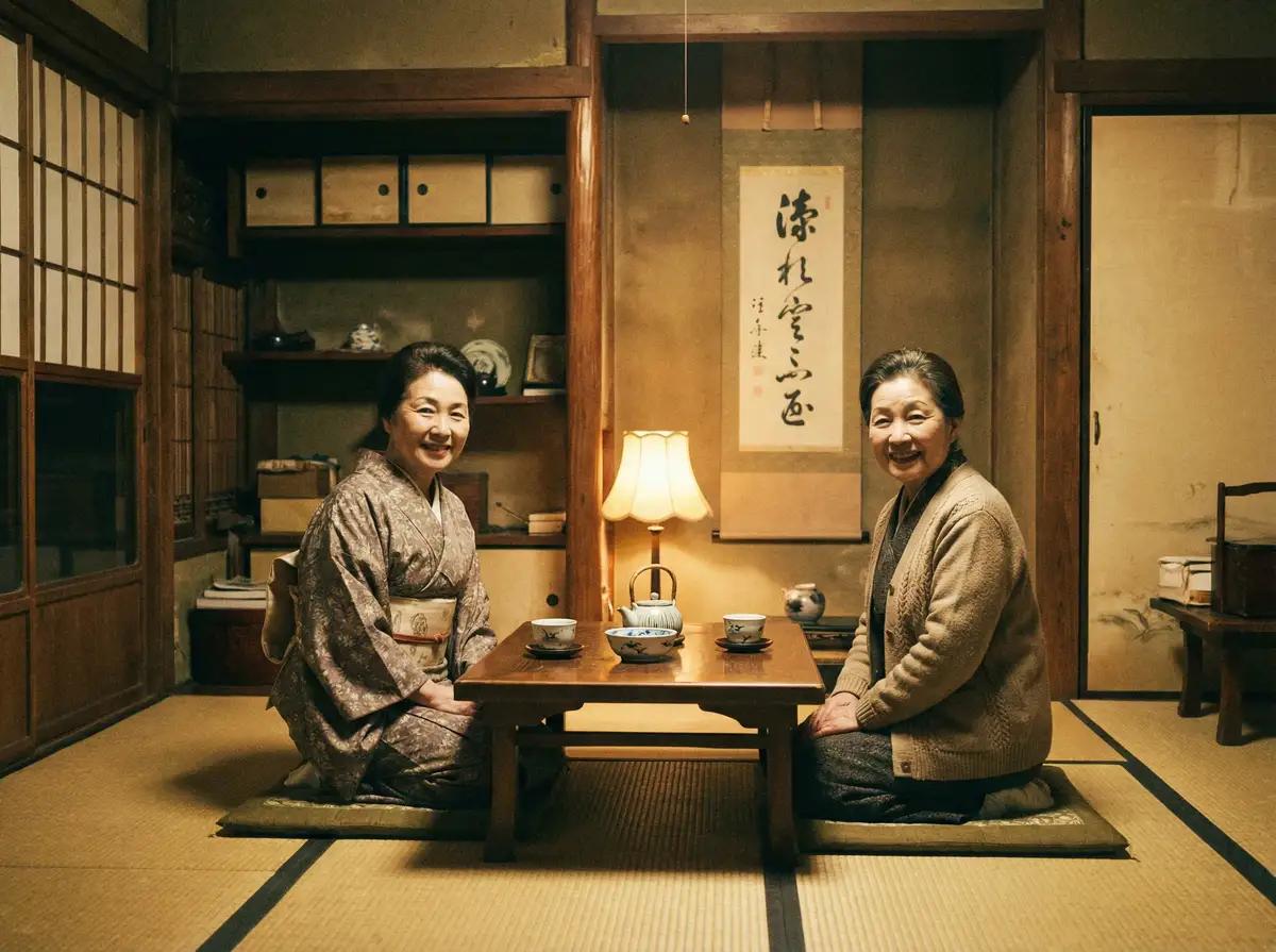 两位优雅的 【91大神】热门91大神传媒~91大神最新更新大全 在日式茶室中品茶交谈